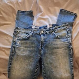 AG Adriano Goldschmied Women's Straight Leg Jeans in Blue